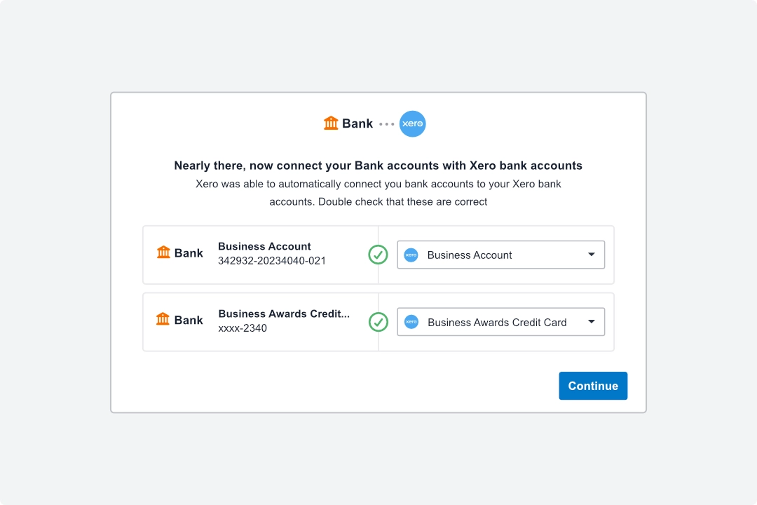 Match the correct bank feed to Xero account