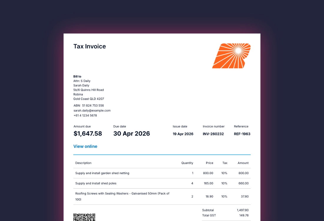 Custom invoice templates in Xero