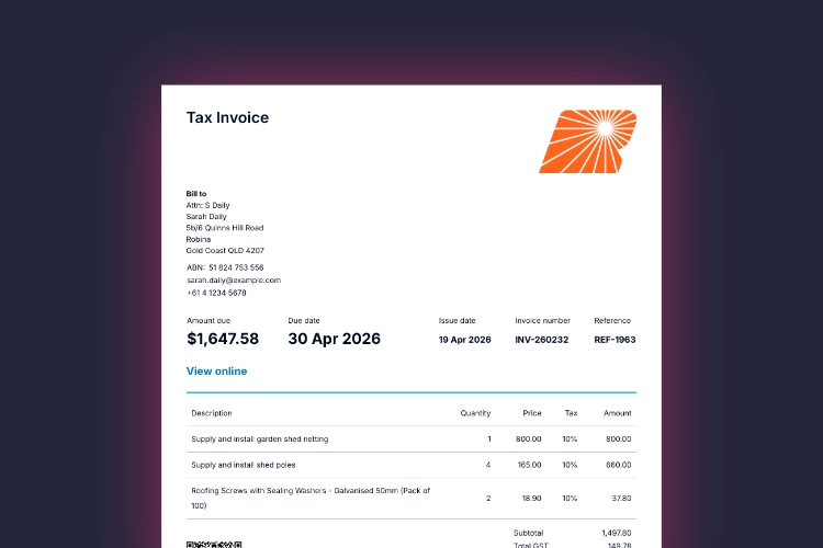 New invoice design in Xero